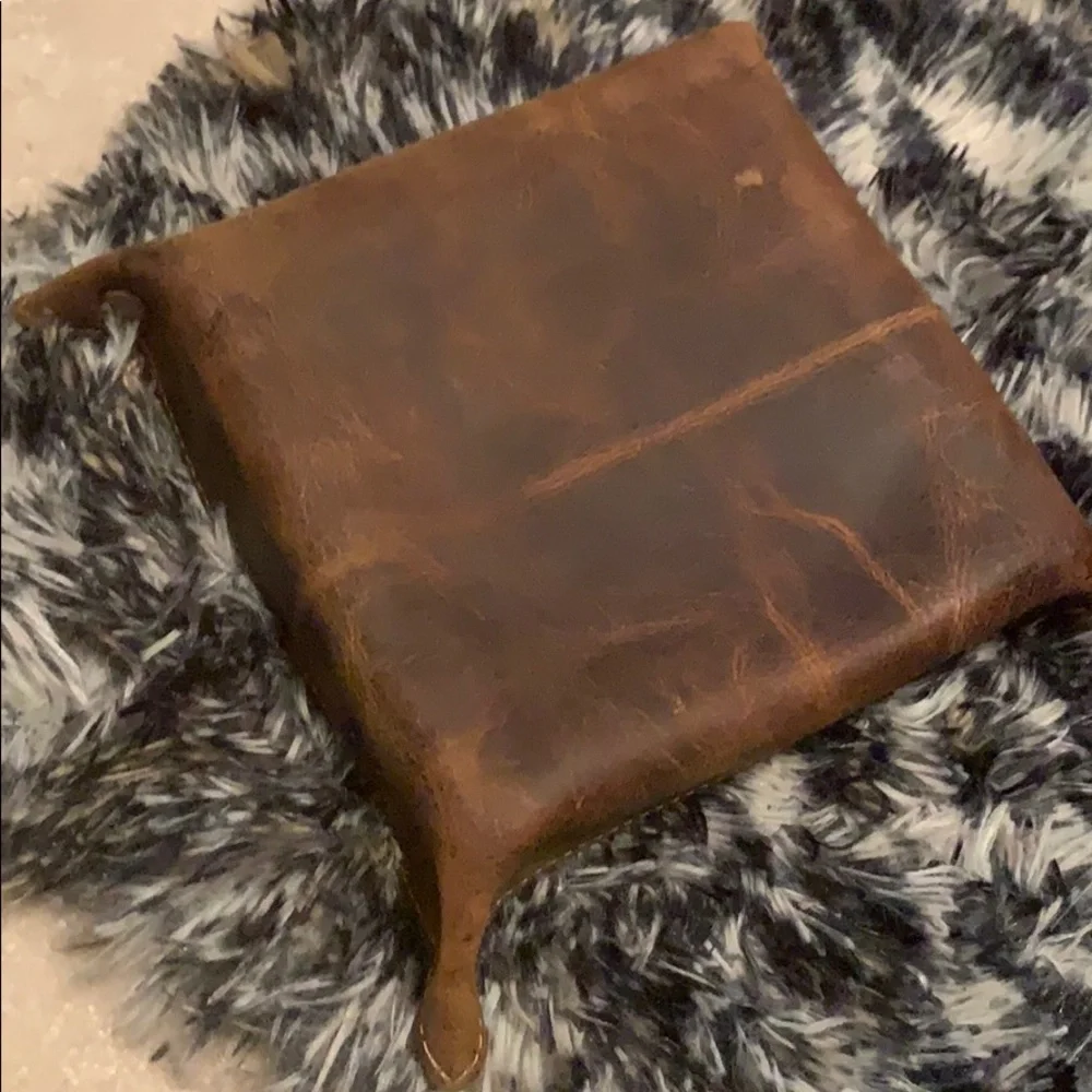 Myra square leather handmade tray, serving, unique